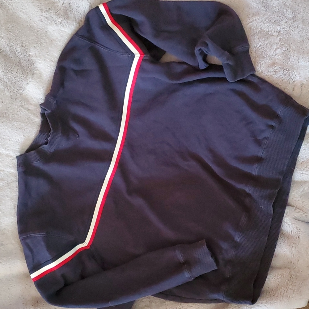 John Gault Navy Sweatshirt with Stripes